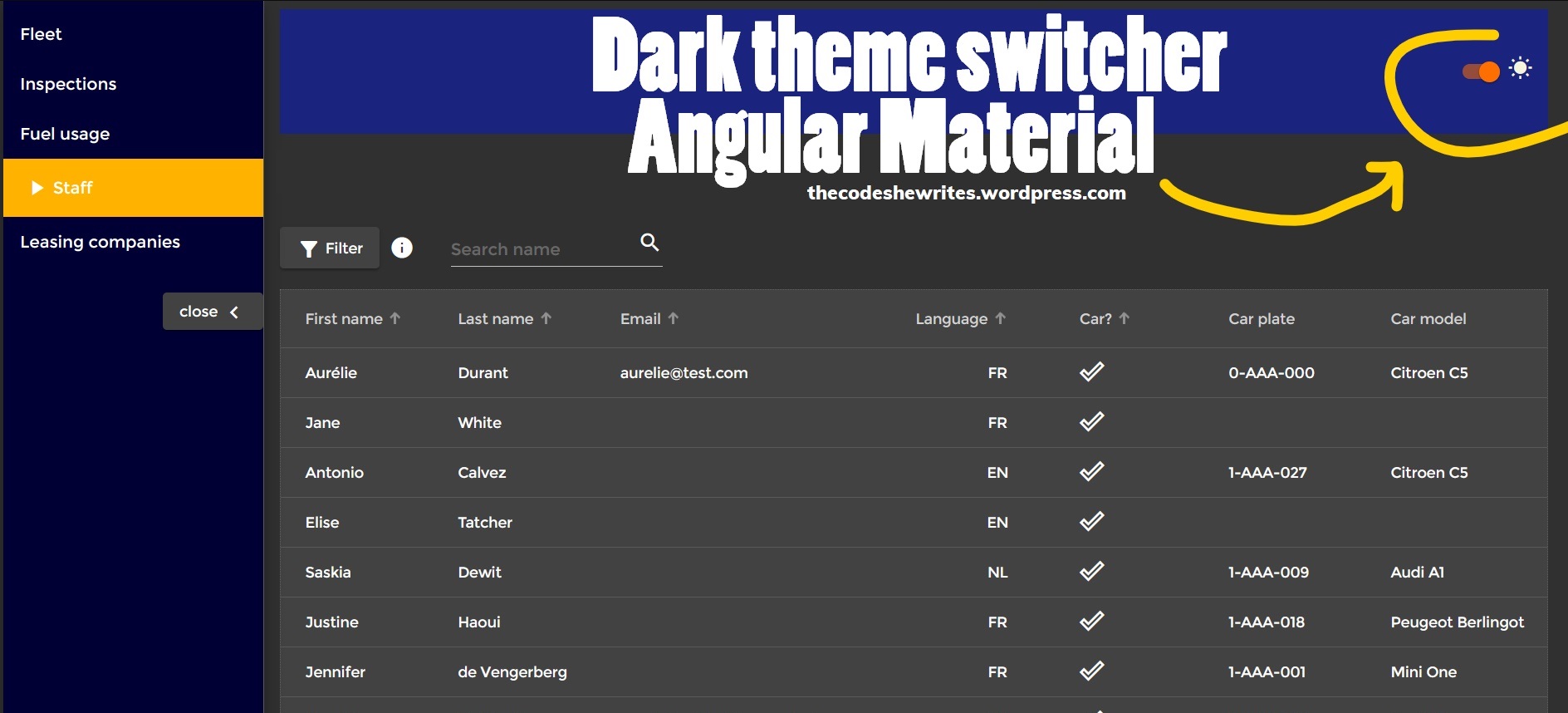 Angular Material dark / light theme switcher